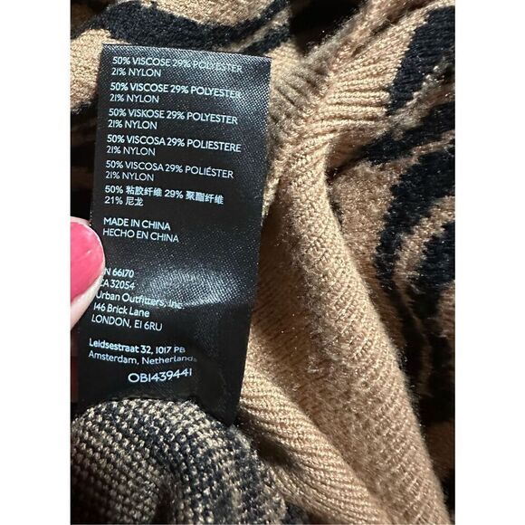 Anthropologie Maeve Boat Neck Sweater Tiger Stripe in Camel Tan & Black Sz M - Picture 10 of 10